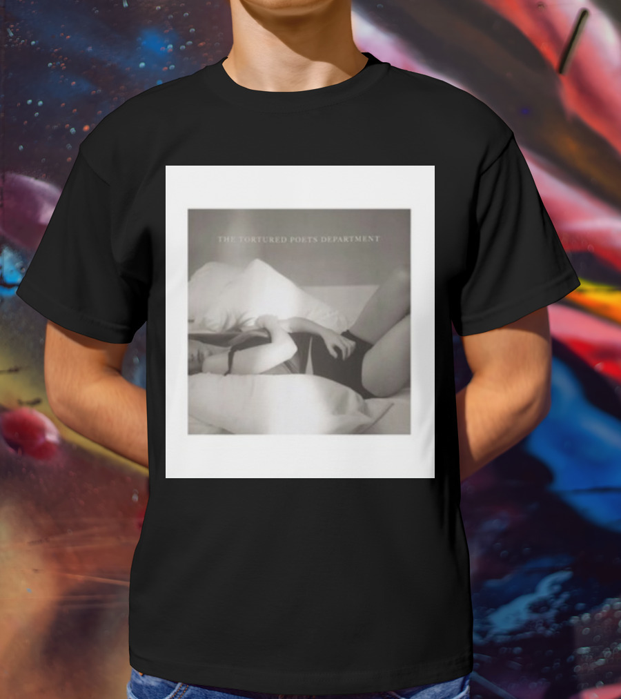 The Tortured Poets Department Lying Down Black And White Photograph T-Shirt