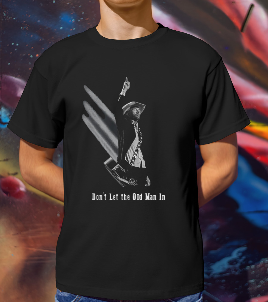 Toby Keith Don’t Let The Old Man In Cowboy Guitar Raised Arm T-Shirt
