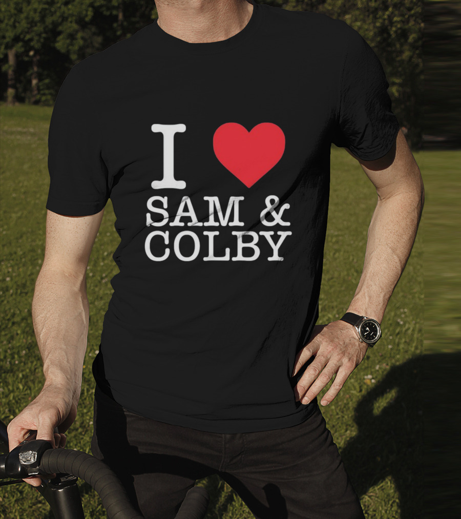 I Love Sam And Colby Red Heart T-Shirt