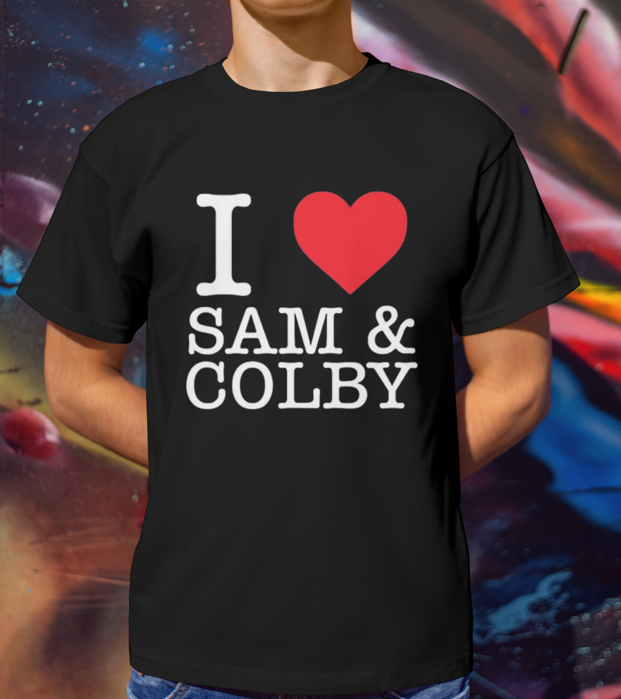 I Love Sam And Colby Red Heart T-Shirt