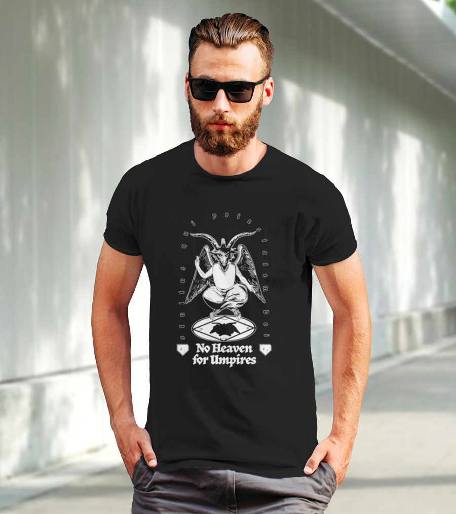 No Heaven For Umpires Goat Baphomet With Pentagram T-Shirt