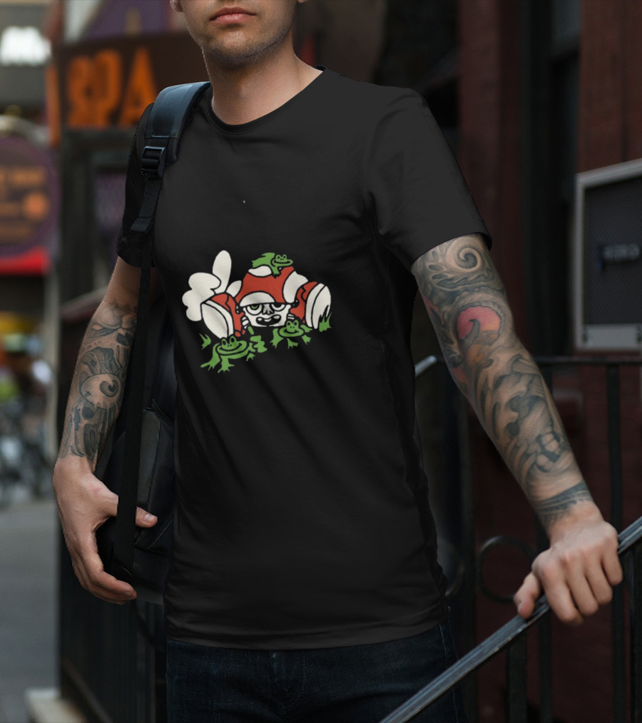 Man I Love Frogs Mushroom Character With Frogs T-Shirt