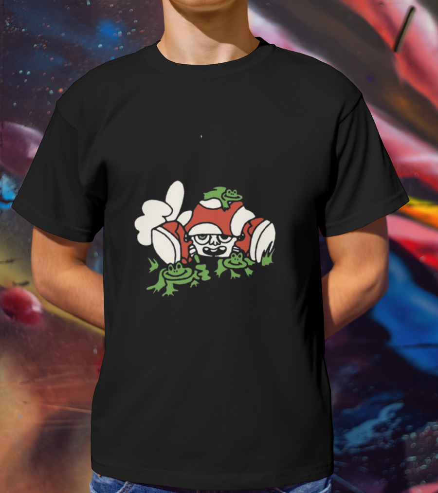 Man I Love Frogs Mushroom Character With Frogs T-Shirt