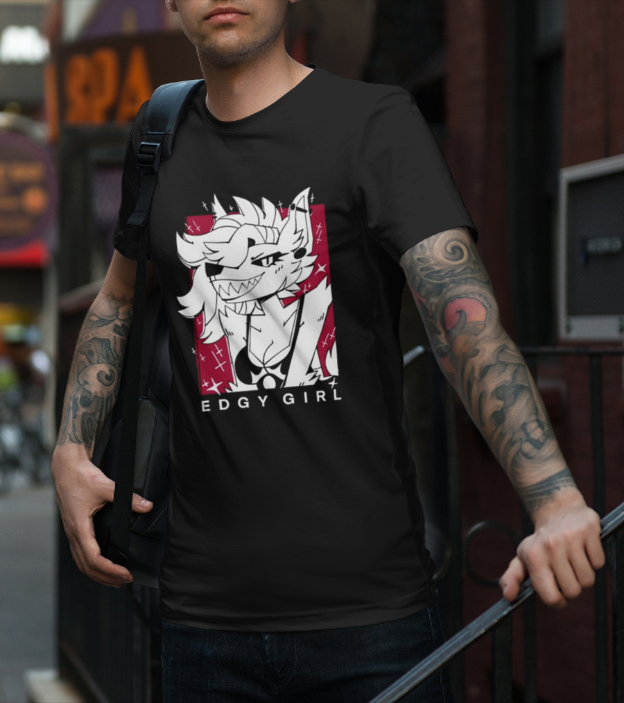 Edgy Girl Doubledog Bitey Puppy Girls T-Shirt