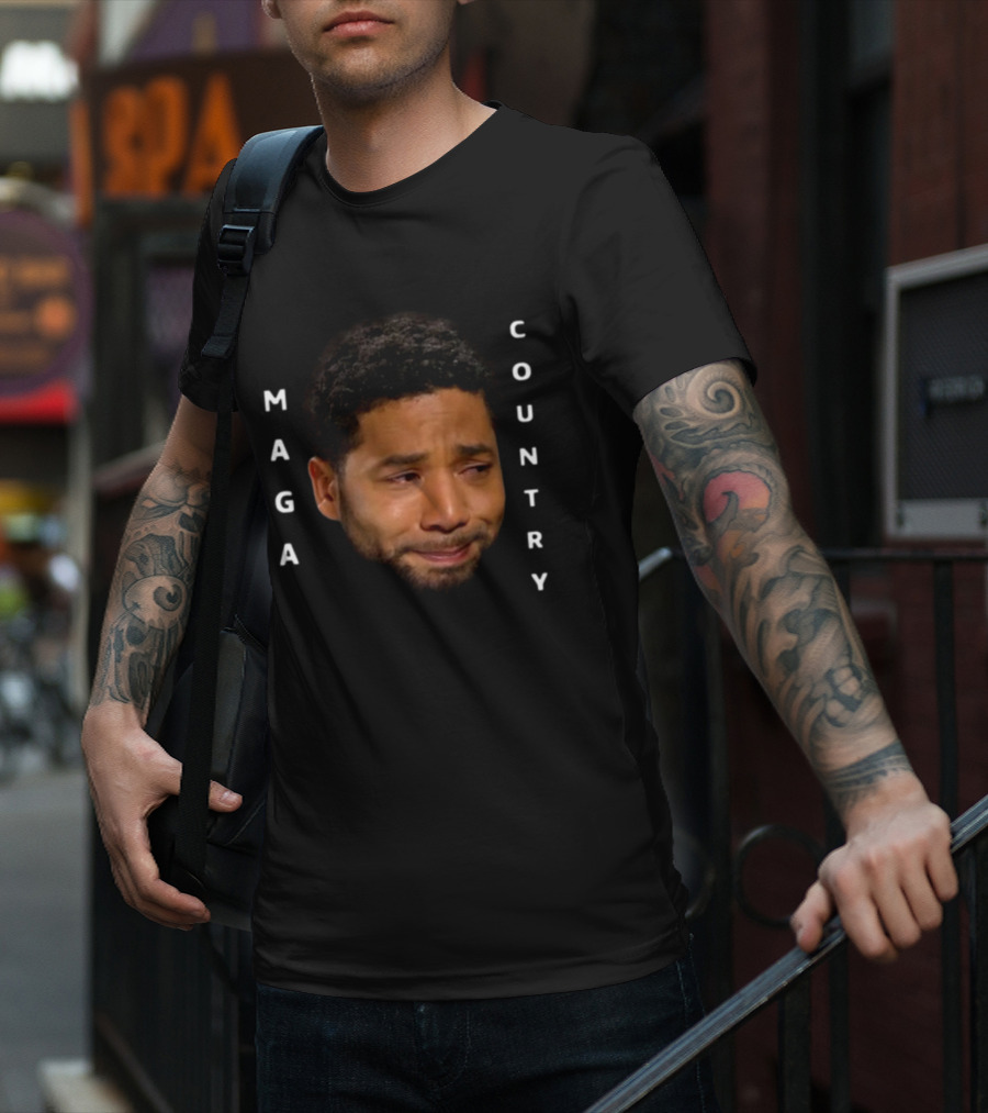 Hollaria Briden Jussie Smollett Crying Face Maga Country T-Shirt