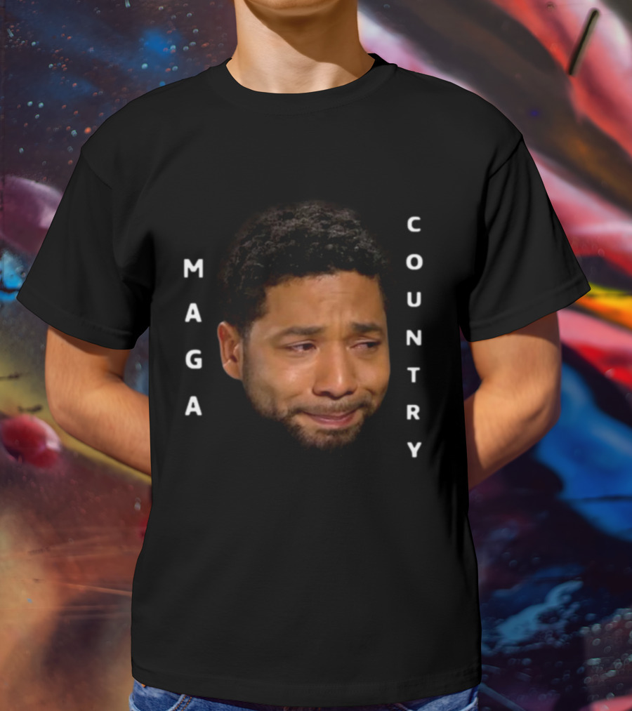 Hollaria Briden Jussie Smollett Crying Face Maga Country T-Shirt