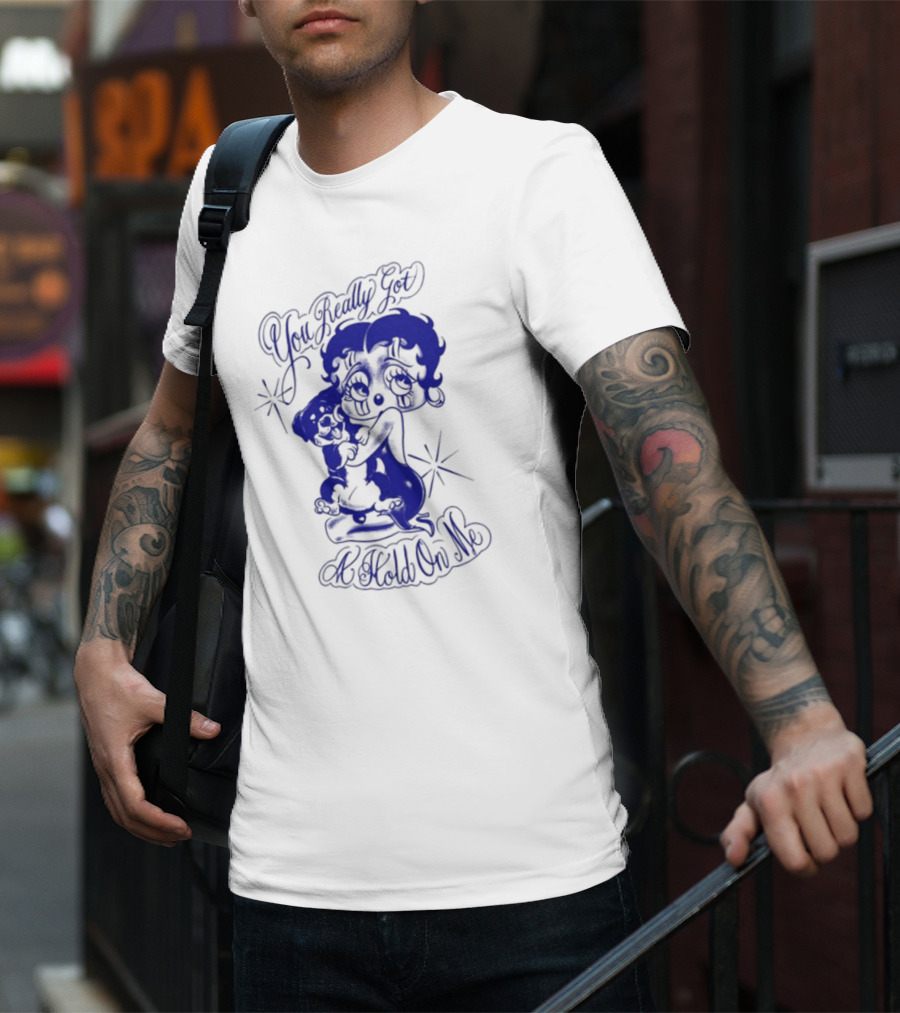 You Really Got A Hold On Me Luxrosa Betty Boop And Pudgy Hugging T-Shirt