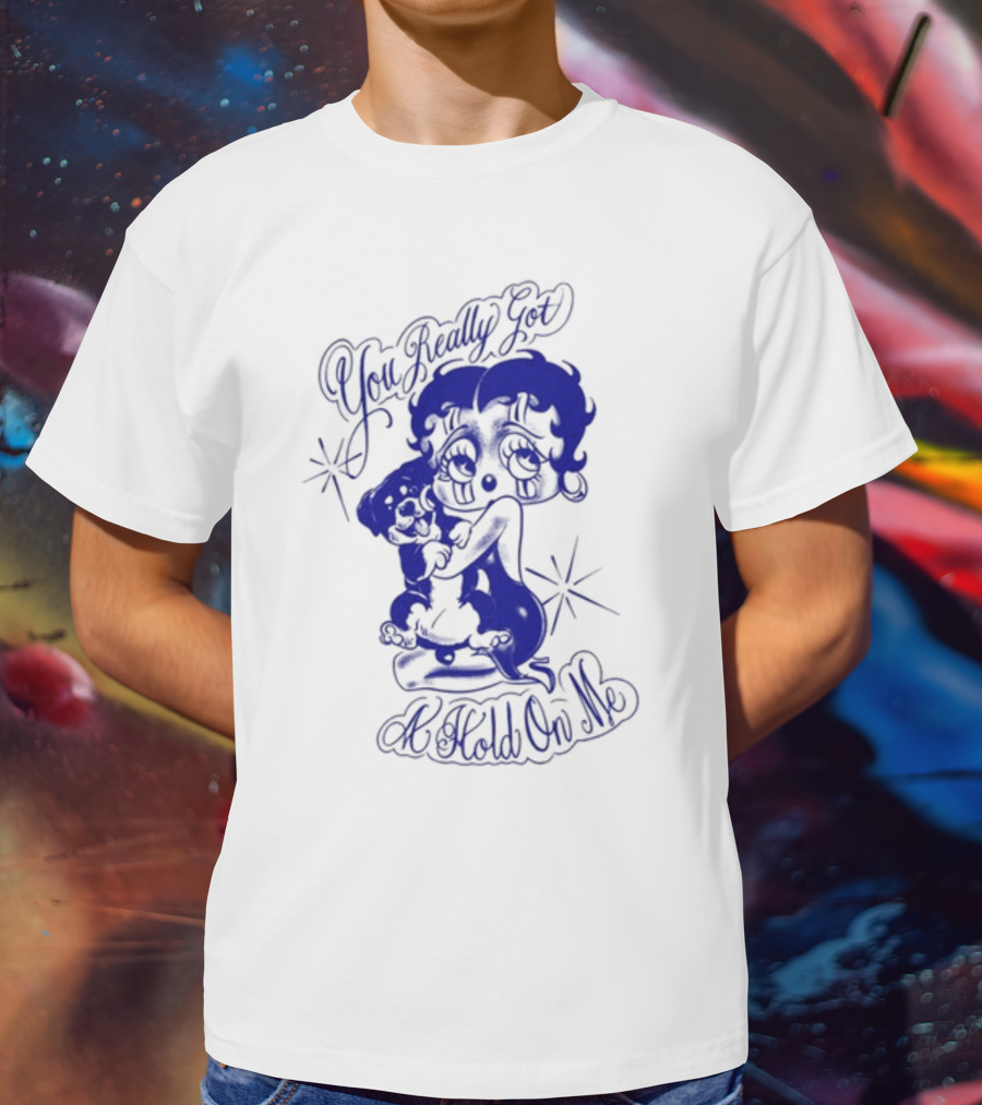 You Really Got A Hold On Me Luxrosa Betty Boop And Pudgy Hugging T-Shirt