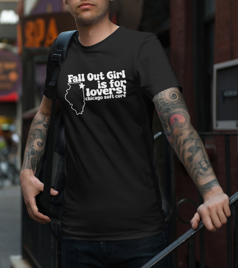 Fall Out Girl Is For Lovers Chicago Soft Core Illinois Outline Star T-Shirt