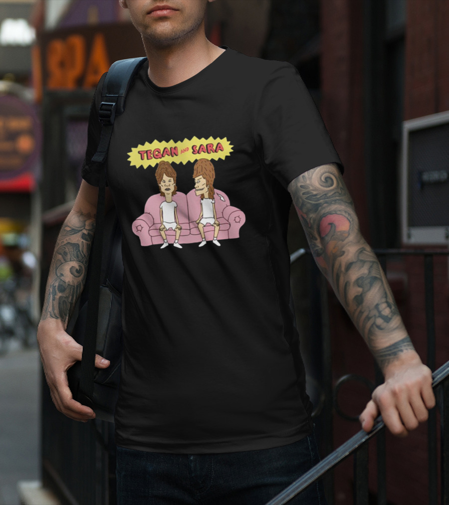 Tegan And Sara B Cartoon Style Couch Duo T-Shirt