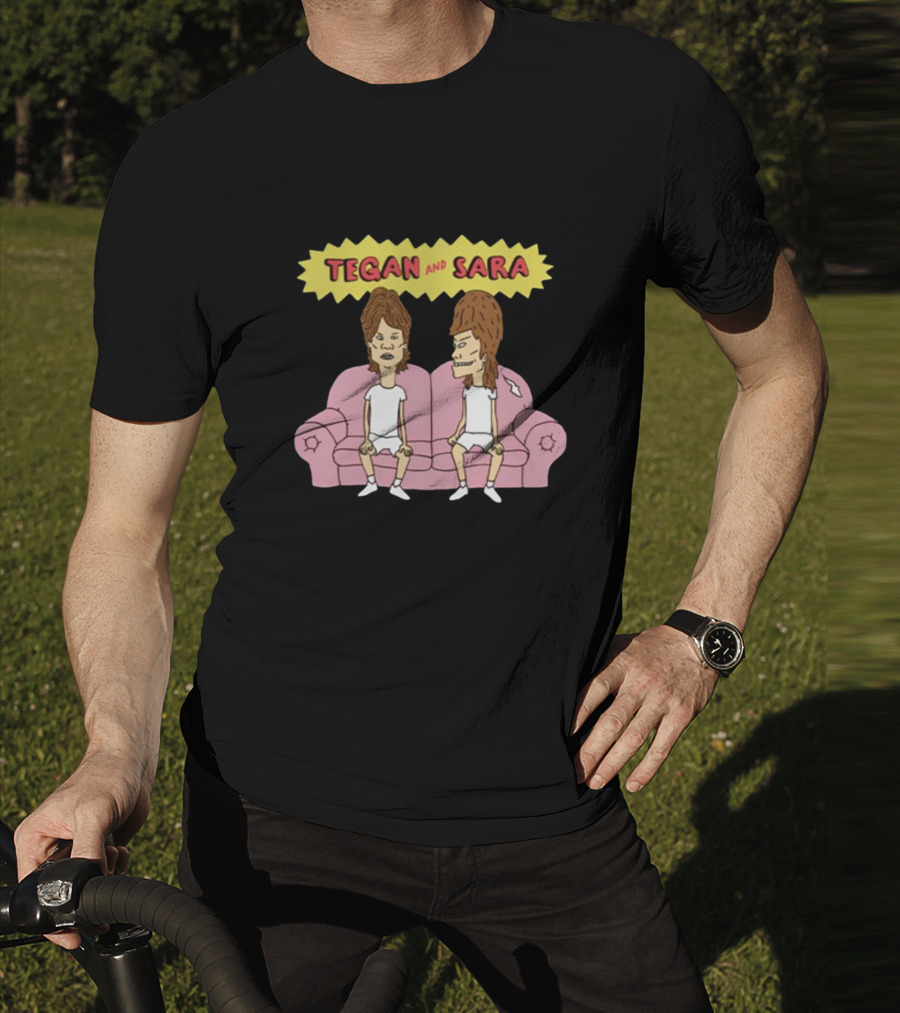 Tegan And Sara B Cartoon Style Couch Duo T-Shirt