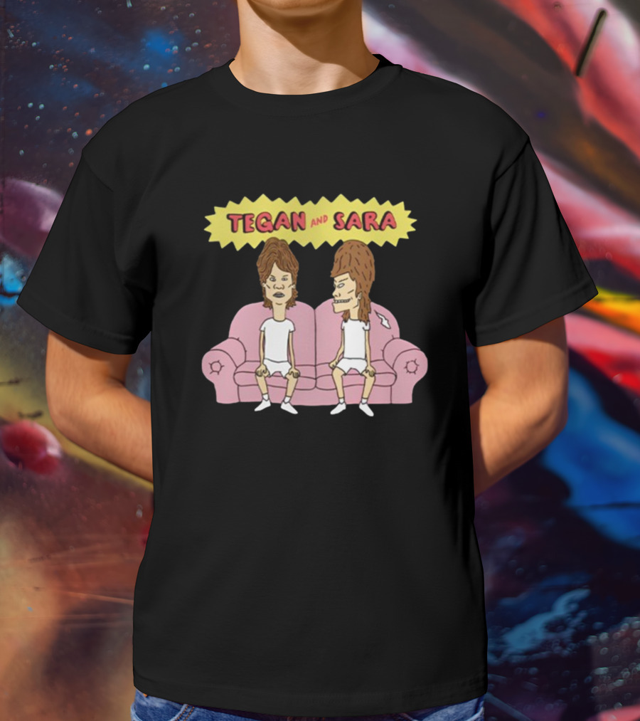 Tegan And Sara B Cartoon Style Couch Duo T-Shirt