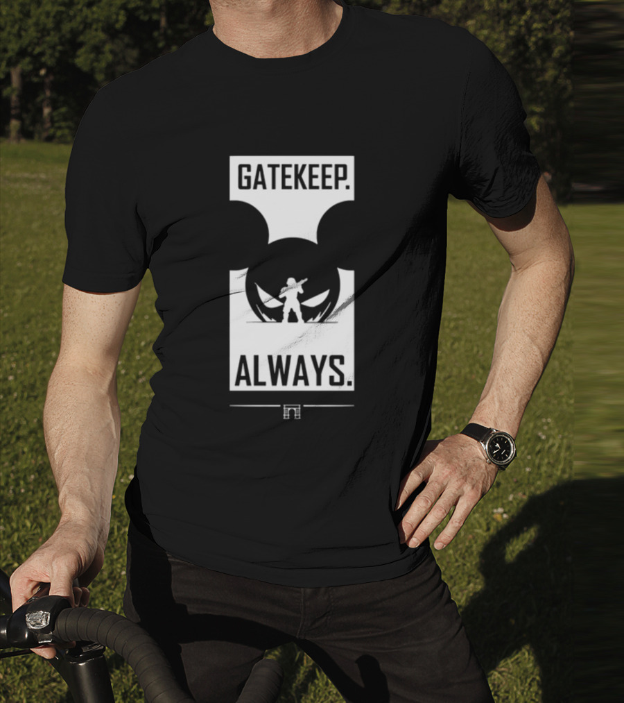 Wbsapparel Gatekeep Always Silhouette With Mickey Ears T-Shirt