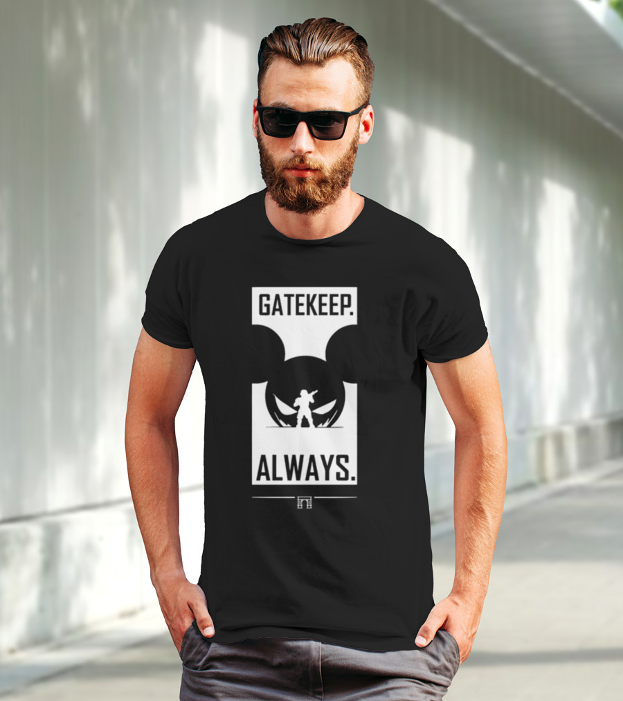 Wbsapparel Gatekeep Always Silhouette With Mickey Ears T-Shirt