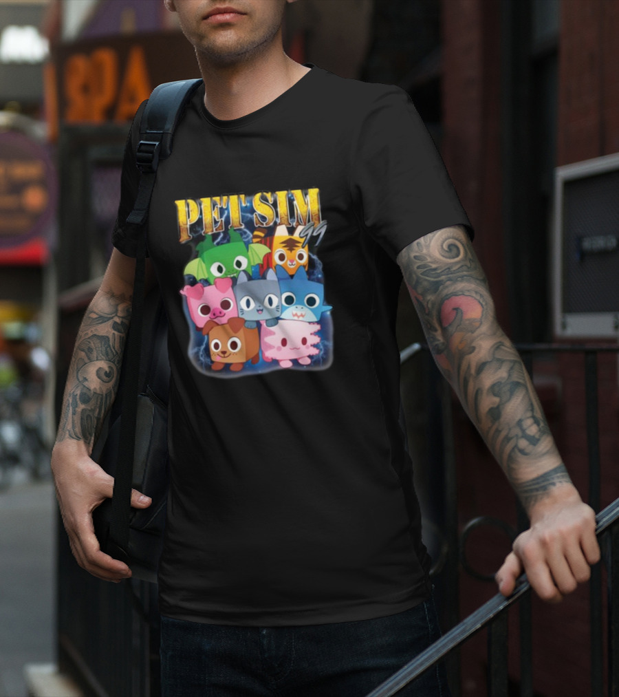 Pet Sim Ninety Nine Cute Animal Characters With GG T-Shirt
