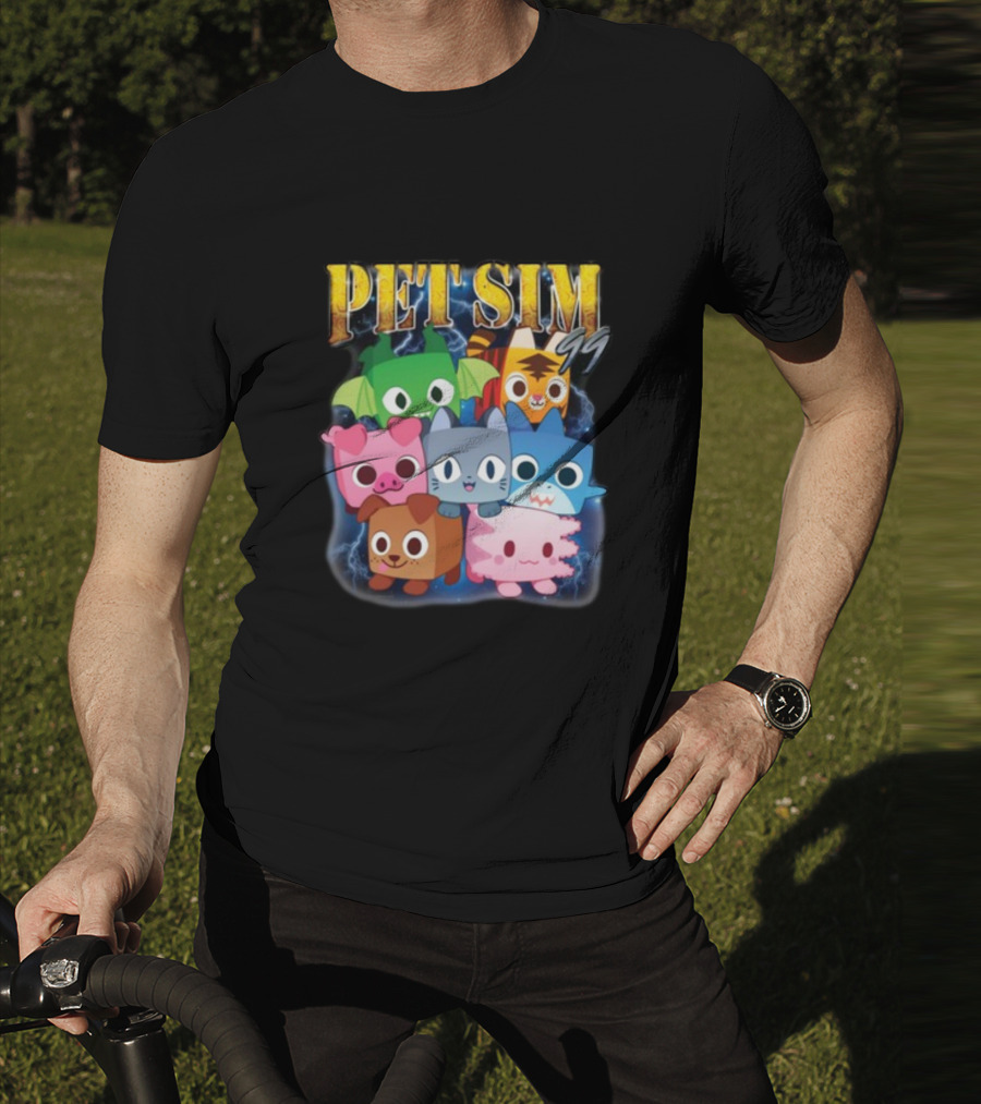 Pet Sim Ninety Nine Cute Animal Characters With GG T-Shirt
