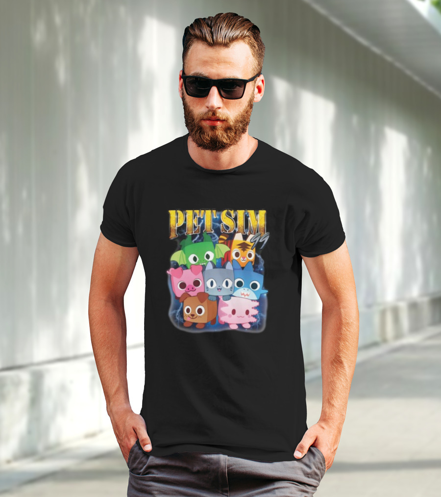 Pet Sim Ninety Nine Cute Animal Characters With GG T-Shirt