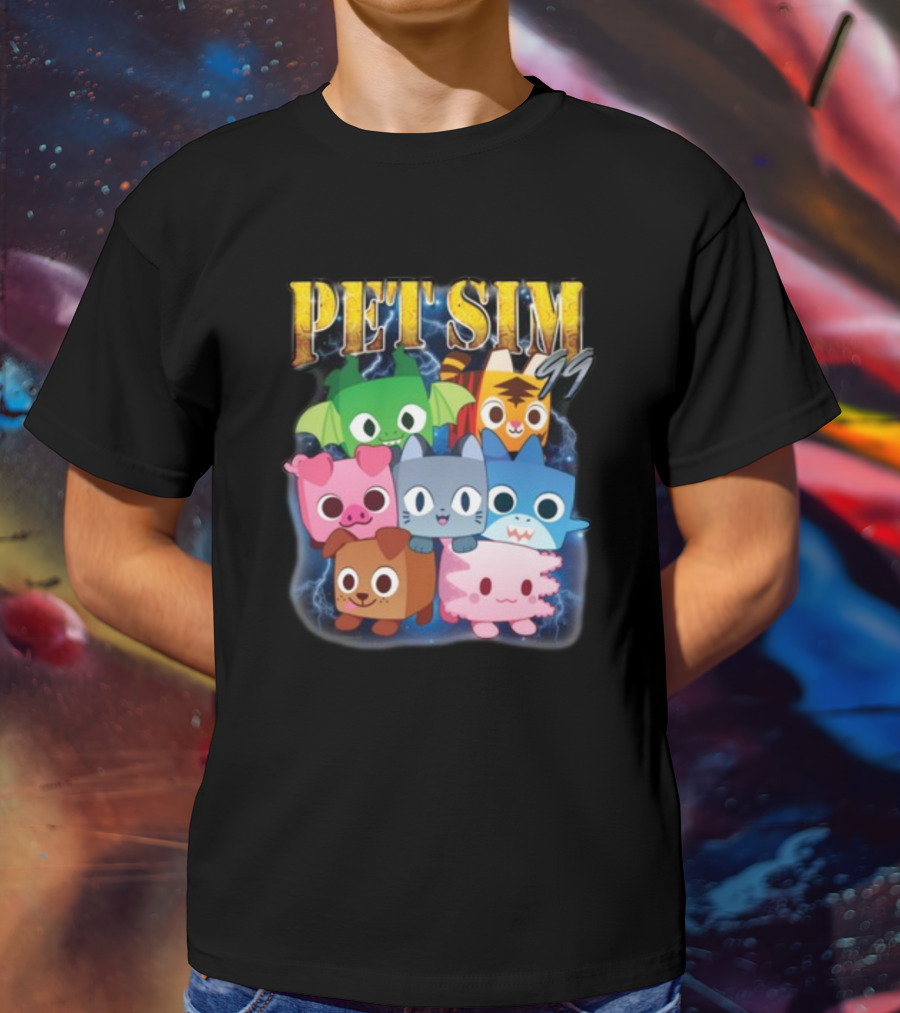 Pet Sim Ninety Nine Cute Animal Characters With GG T-Shirt
