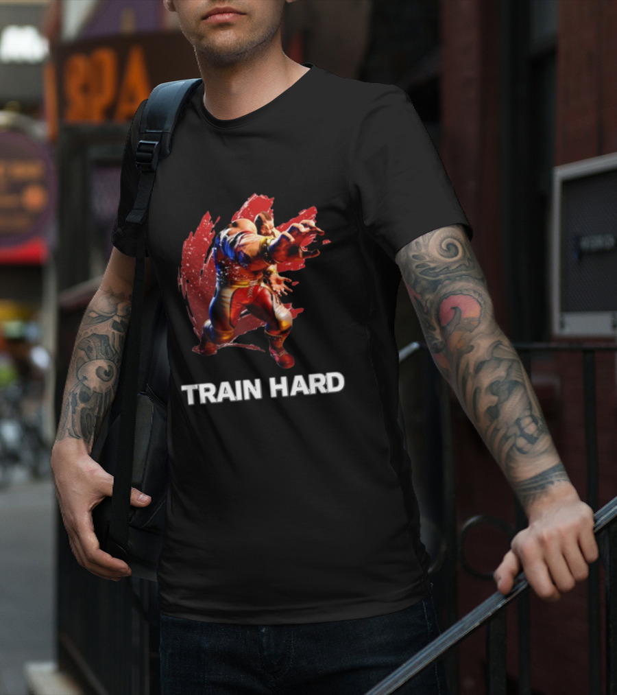 Zangief Train Hard Fighter Action Pose T-Shirt