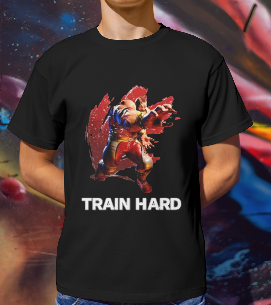 Zangief Train Hard Fighter Action Pose T-Shirt