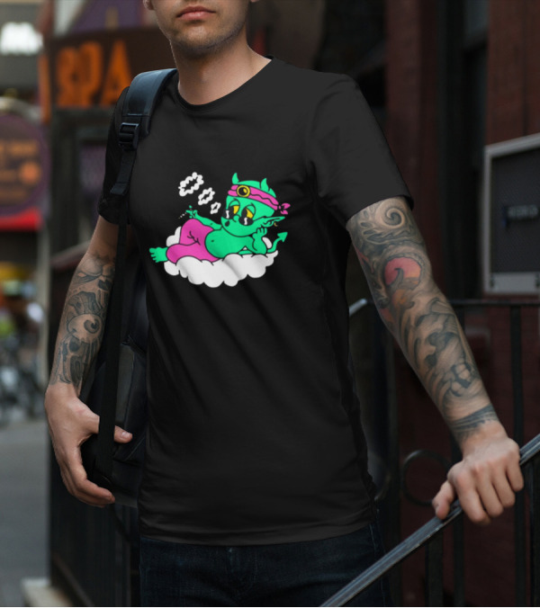Supermega Funny Brothers Devils Lettuce Smoking Cartoon Demon Cloud T-Shirt
