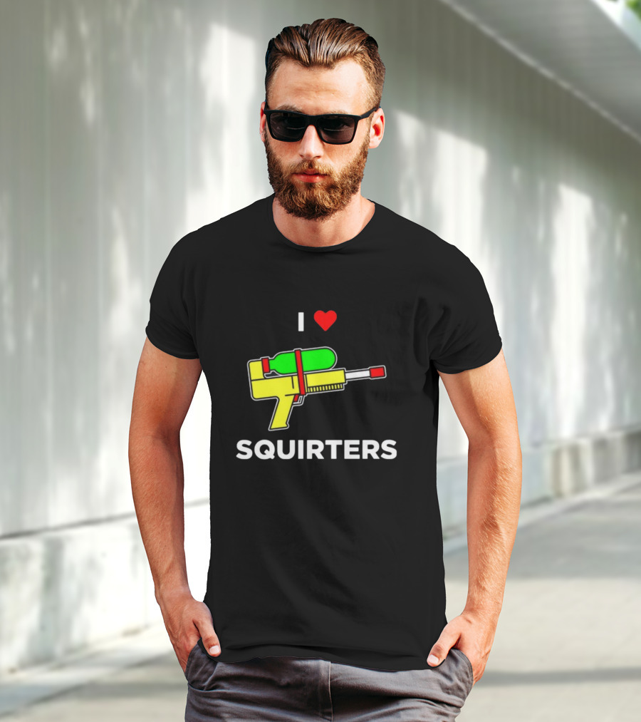 Justin Danger Nunley I Love Squirters Water Gun T-Shirt
