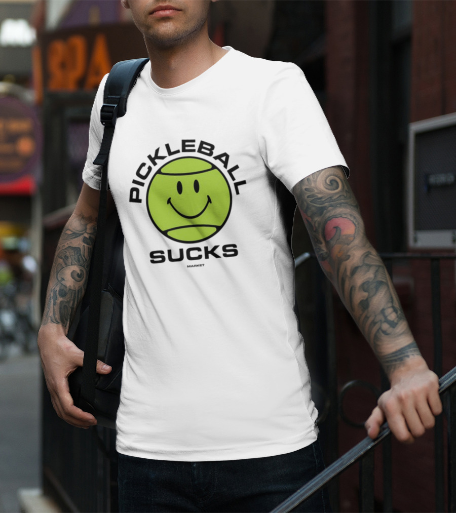 Marketstudios Smiley Pickleball Sucks T-Shirt