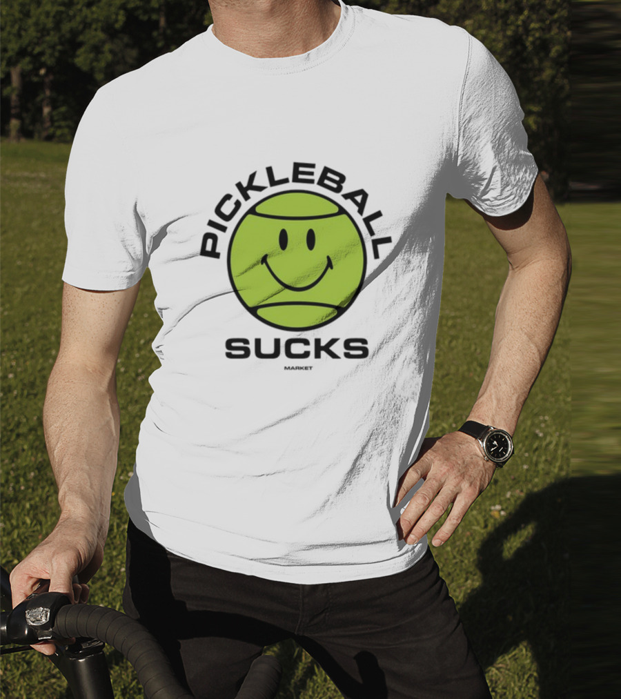 Marketstudios Smiley Pickleball Sucks T-Shirt