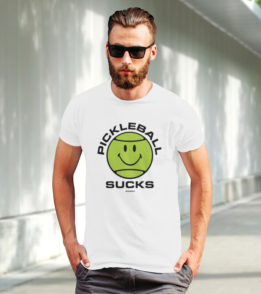 Marketstudios Smiley Pickleball Sucks T-Shirt