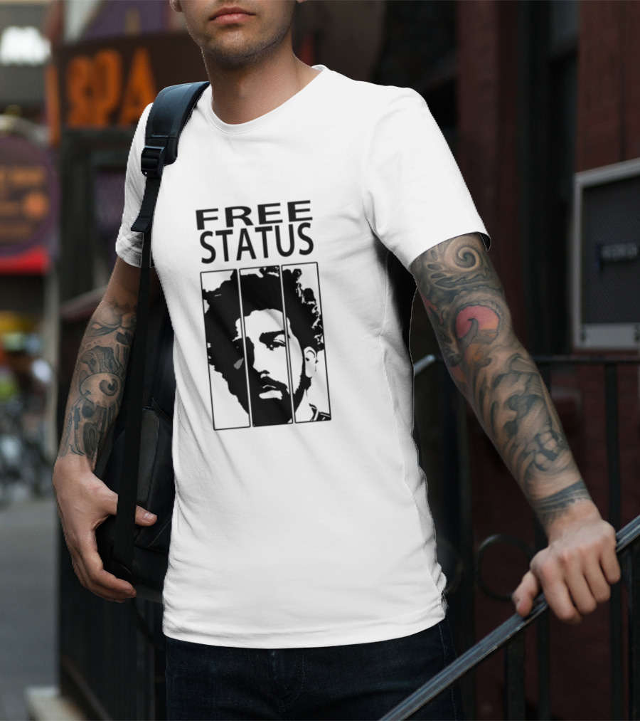 Mr.Fiendx Free Status Portrait In Monochrome T-Shirt