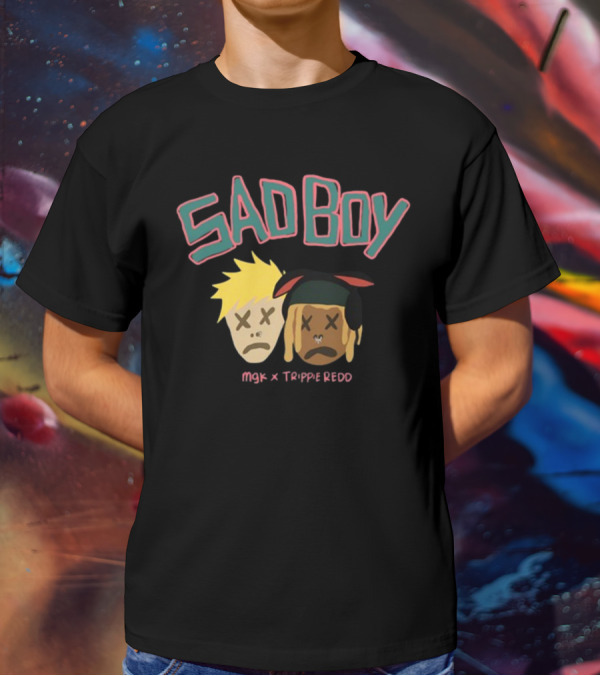 SAD BOY MGK X TRIPPIE REDD Cartoon Faces T-Shirt