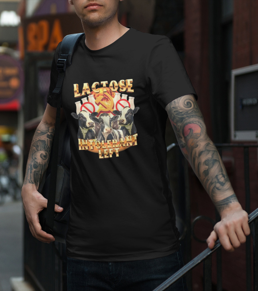 Lactose Intolerant Left Communist Hammer And Sickle Cows T-Shirt