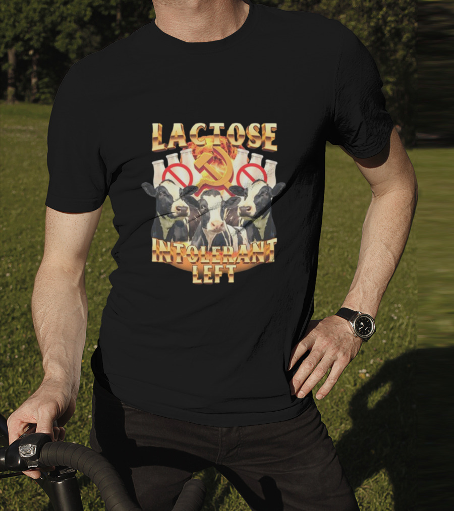 Lactose Intolerant Left Communist Hammer And Sickle Cows T-Shirt