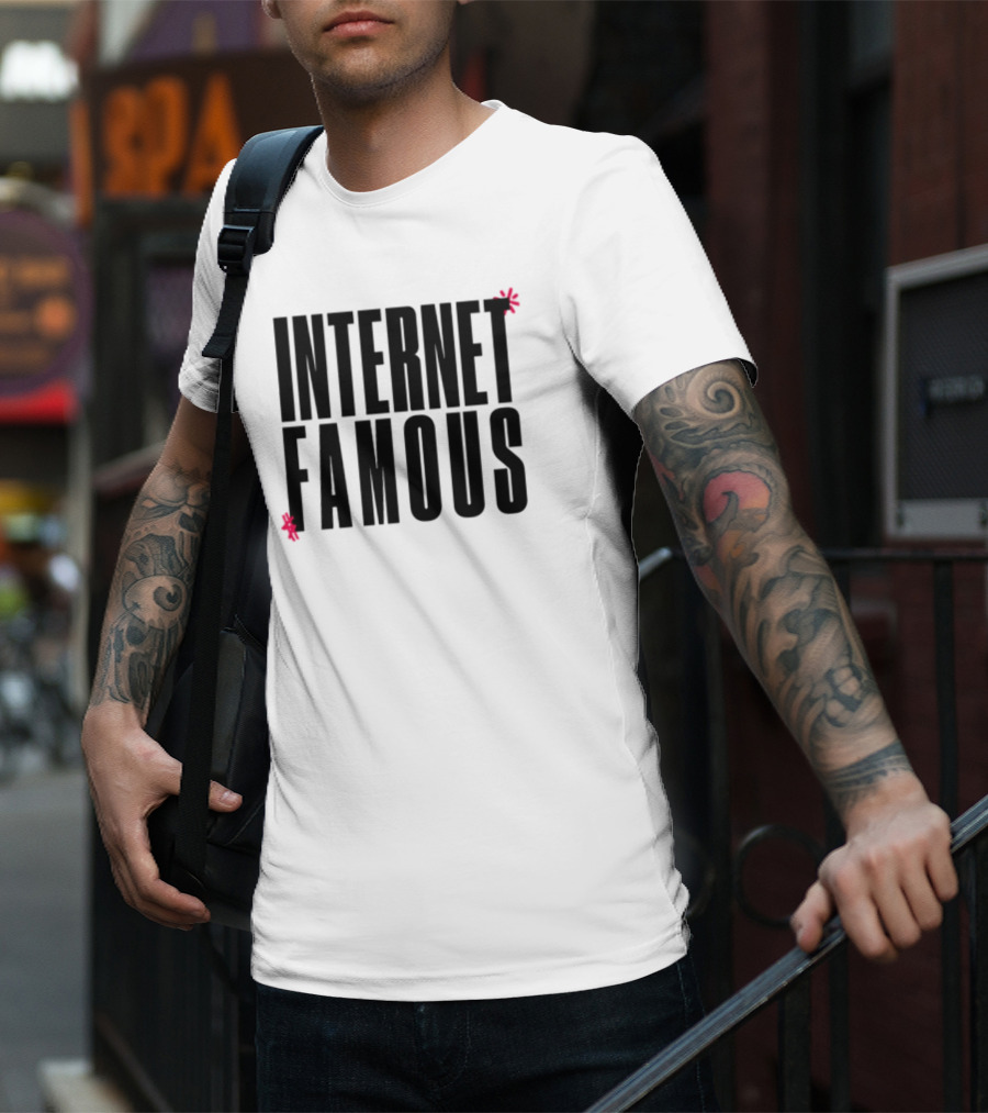 INTERNET FAMOUS Icon Black Red Accents T-Shirt
