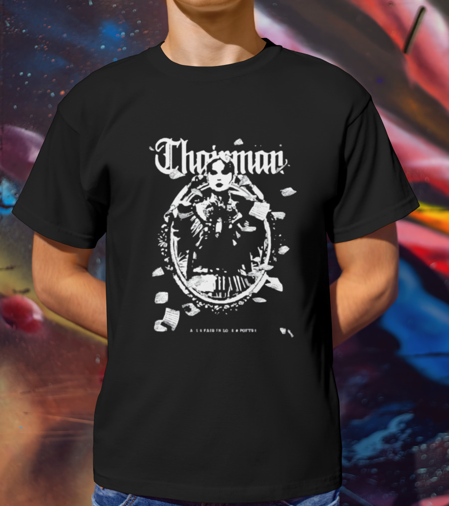 Chairman Victorian Portrait All's Fair In Love And Poetry Floating Papers T-Shirt