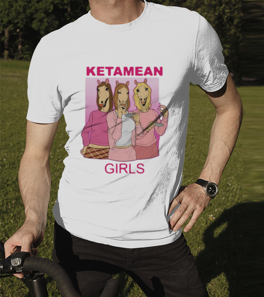 Ketamean Girls Horse Head Trio In Pink Outfits T-Shirt
