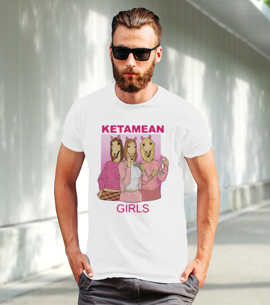 Ketamean Girls Horse Head Trio In Pink Outfits T-Shirt