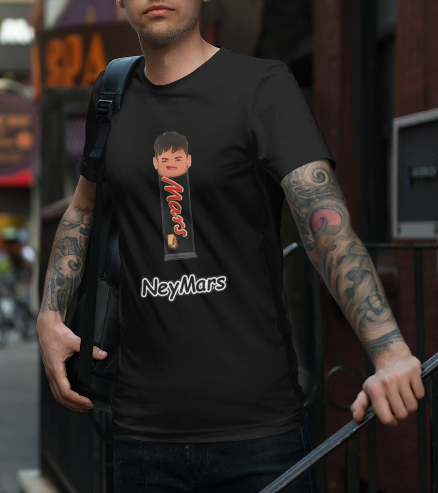 NeyMars Mars Candy Wrapper Neymar Head Edgy T-Shirt