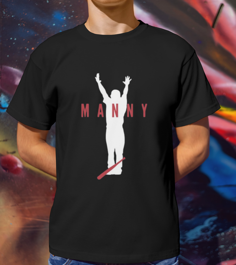 Manny Celebration Silhouette With Red Bat T-Shirt
