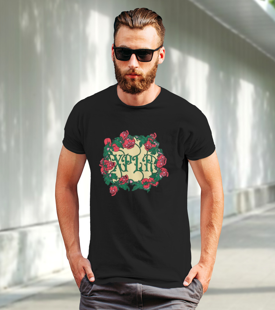 Shopxplr Skull Wreath XPLR Floral Skull T-Shirt