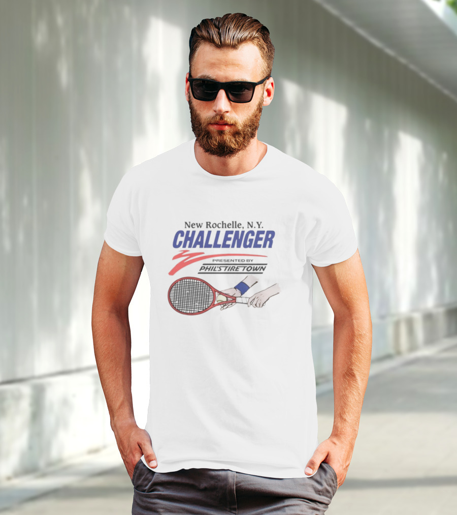 New Rochelle NY Challenger Tennis Tournament Blue Wrist Town T-Shirt