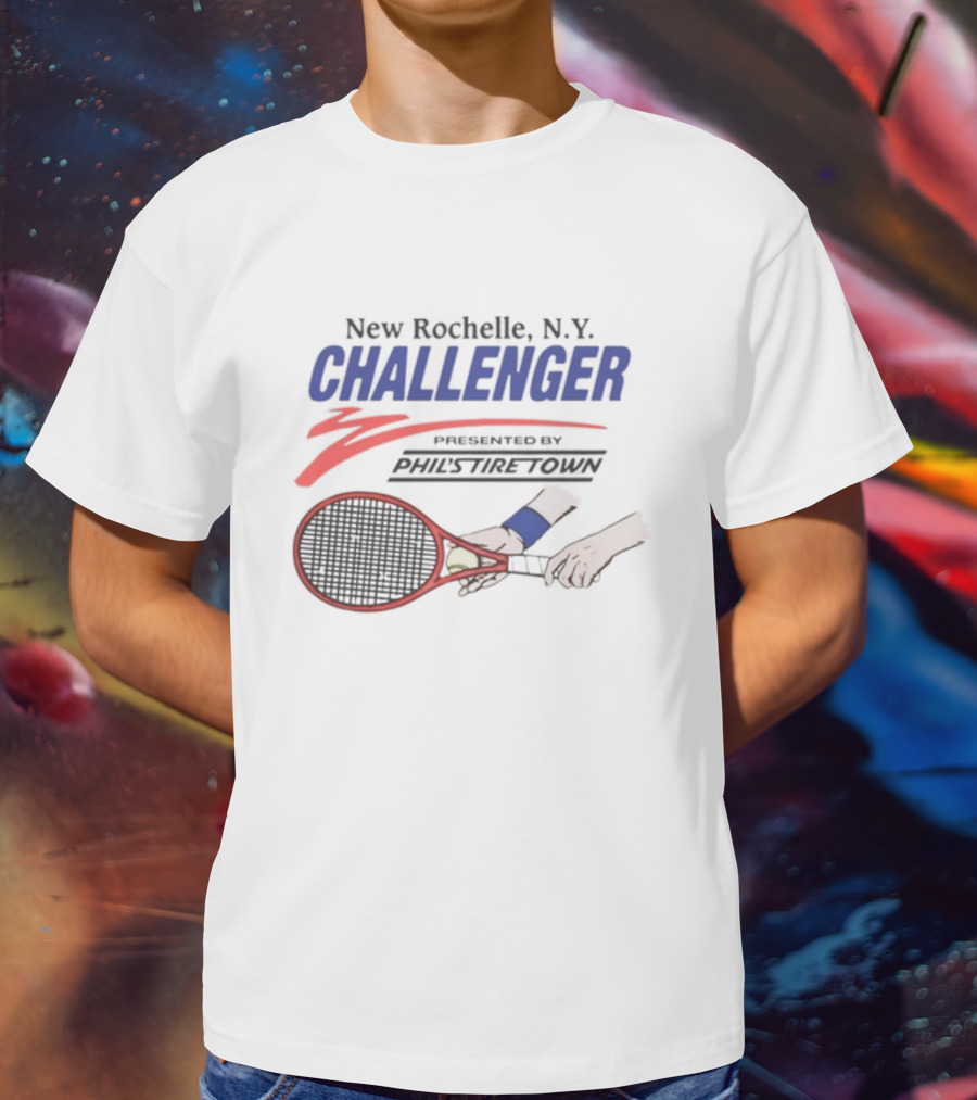 New Rochelle NY Challenger Tennis Tournament Blue Wrist Town T-Shirt
