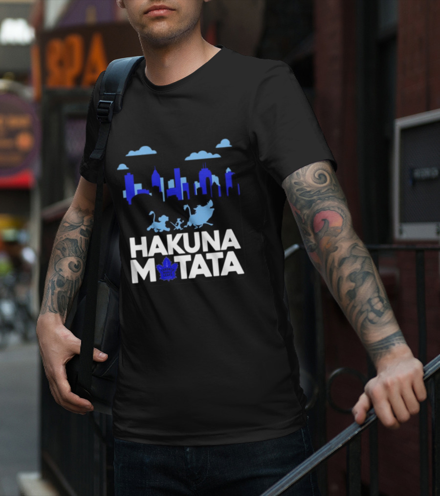 Hakuna Matata Toronto Skyline With Characters Toronto Maple Leafs T-Shirt