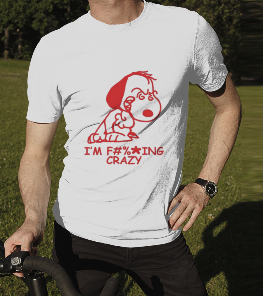 I'm F#%*ing Crazy Red Cartoon Character With Angry Expression T-Shirt