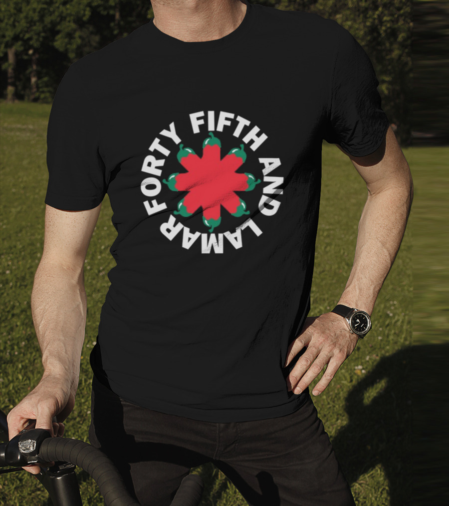 Forty Fifth And Lamar Red Green Starburst T-Shirt
