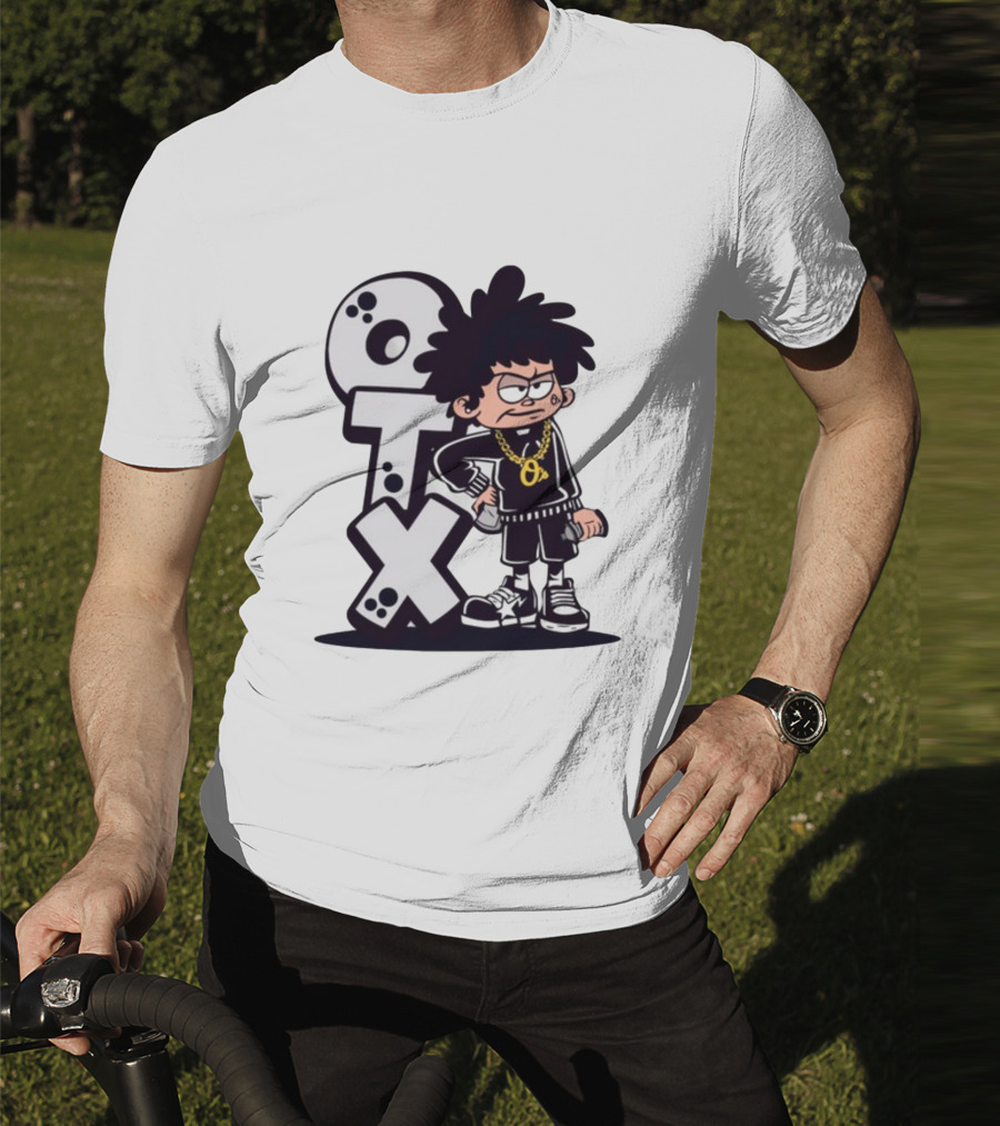 OTX Only Tha Xlcusive Cartoon Character With Chain T-Shirt