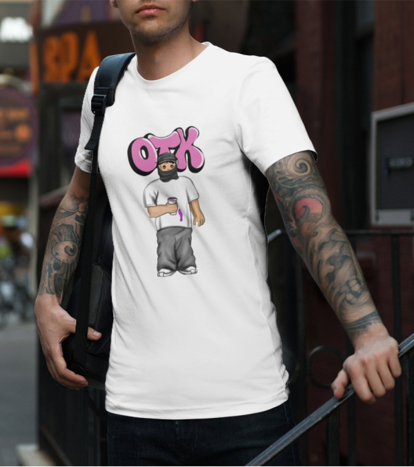 OTK Ski Mask Character With Coffee Cup T-Shirt