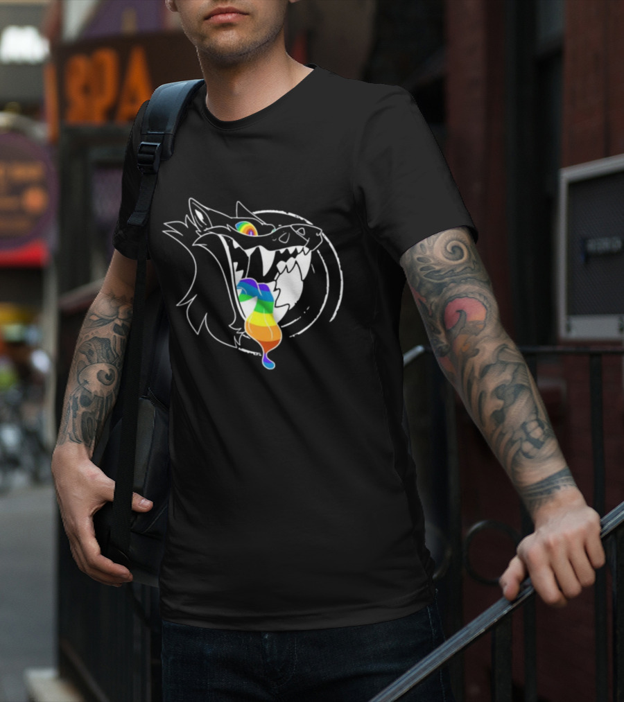 Slosh.Dog Prismaw Rainbow Wolf T-Shirt