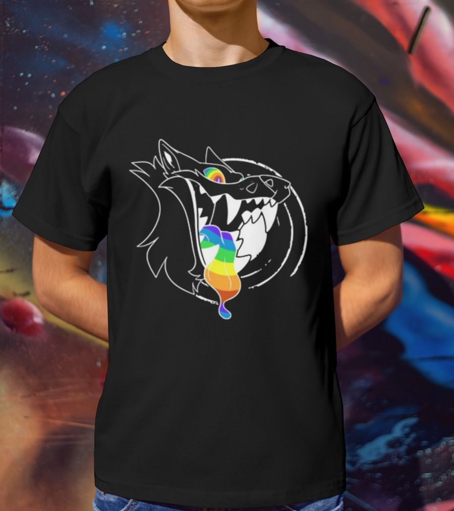 Slosh.Dog Prismaw Rainbow Wolf T-Shirt