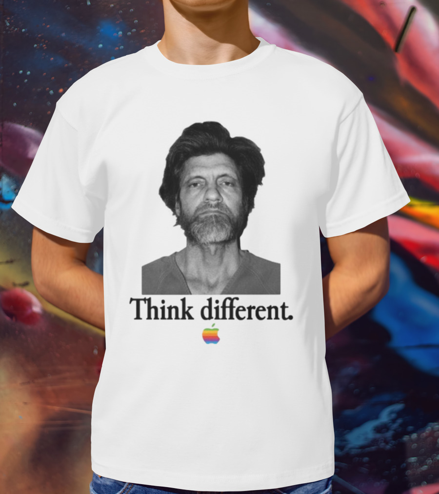 Uncle Ted Think Different Apple Parody With Rainbow T-Shirt